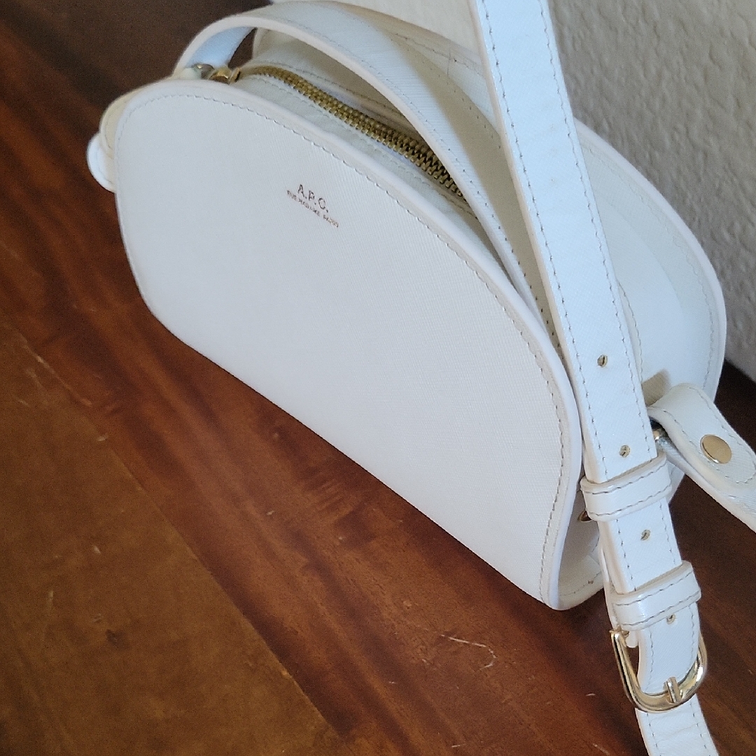 A.P.C. Cream Crossbody Bag With Gold Accents